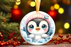 Round Christmas Ornament Sublimation|Clipart Product Image 1