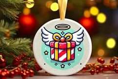 Round Christmas Ornament Sublimation|Clipart Product Image 2