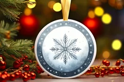 Round Christmas Ornament Sublimation|Clipart Product Image 1