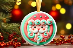 Round Christmas Ornament Sublimation|Clipart Product Image 2