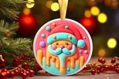 Round Christmas Ornament Sublimation|Clipart Product Image 2