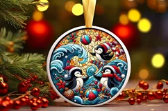 Round Christmas Ornament Sublimation|Clipart Product Image 1