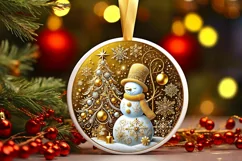 Round Christmas Ornament Sublimation|Clipart Product Image 2