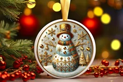 Round Christmas Ornament Sublimation|Clipart Product Image 1
