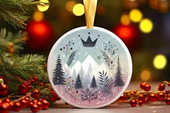 Round Christmas Ornament Sublimation|Clipart Product Image 2