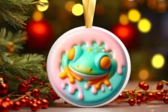 3D Christmas Frog Sublimation PNG Product Image 1