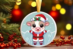 Round Christmas Ornament Sublimation|Clipart Product Image 1