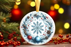 Round Christmas Ornament Sublimation|Clipart Product Image 1