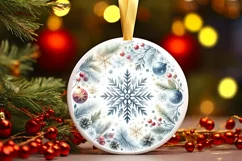 Round Christmas Ornament Sublimation|Clipart Product Image 3