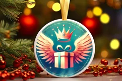 Round Christmas Ornament Sublimation|Clipart Product Image 2