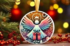 Round Christmas Ornament Sublimation|Clipart Product Image 2