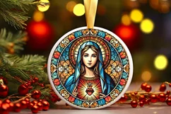 Round Christmas Ornament Sublimation|Clipart Product Image 2
