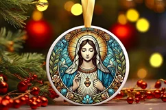 Round Christmas Ornament Sublimation|Clipart Product Image 2