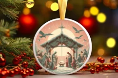 Round Christmas Ornament Sublimation|Clipart Product Image 1