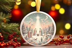 Round Christmas Ornament Sublimation|Clipart Product Image 1