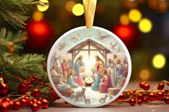 Round Christmas Ornament Sublimation|Clipart Product Image 1