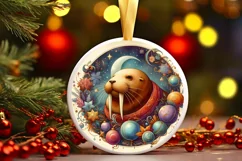 Round Christmas Ornament Sublimation|Clipart Product Image 1
