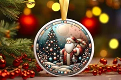 Round Christmas Ornament Sublimation|Clipart Product Image 1