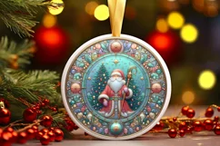 Round Christmas Ornament Sublimation|Clipart Product Image 1