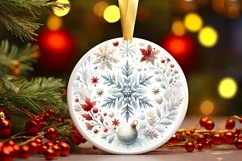 Round Christmas Ornament Sublimation|Clipart Product Image 1