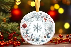Round Christmas Ornament Sublimation|Clipart Product Image 1