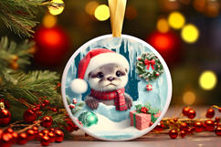 Round Christmass Ornament PNG Product Image 1