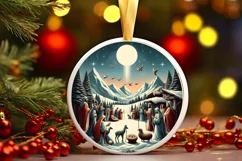 Round Christmas Ornament Sublimation|Clipart Product Image 1