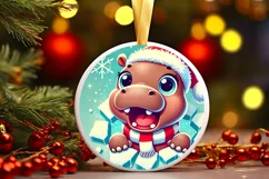 Round Christmas Ornament Sublimation|Clipart Product Image 2