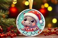 Round Christmas Ornament Sublimation|Clipart Product Image 2