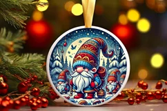 Round Christmas Ornament Sublimation|Clipart Product Image 1