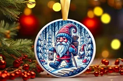 Round Christmas Ornament Sublimation|Clipart Product Image 1