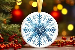 Round Christmas Ornament Sublimation|Clipart Product Image 3