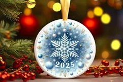 Round Christmas Ornament Sublimation|Clipart Product Image 3