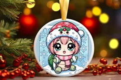 Round Christmas Ornament Sublimation|Clipart Product Image 2