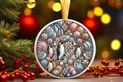 Round Christmas Ornament Sublimation|Clipart Product Image 1