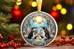 Round Christmas Ornament Sublimation|Clipart Product Image 1
