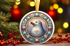 Round Christmas Ornament Sublimation|Clipart Product Image 1