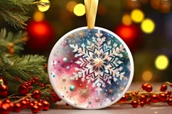Round Christmas Ornament Sublimation|Clipart Product Image 1