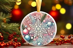 Round Christmas Ornament Sublimation|Clipart Product Image 1