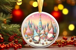 Round Christmas Ornament Sublimation|Clipart Product Image 1