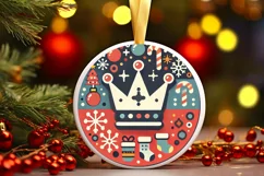 Round Christmas Ornament Sublimation|Clipart Product Image 2