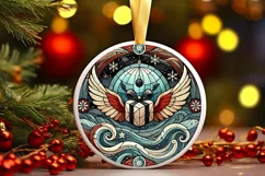 Round Christmas Ornament Sublimation|Clipart Product Image 2