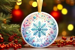 Round Christmas Ornament Sublimation|Clipart Product Image 3
