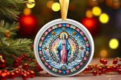 Round Christmas Ornament Sublimation|Clipart Product Image 2