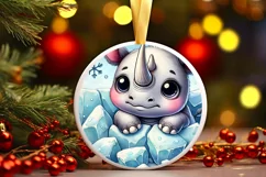Round Christmas Ornament Sublimation|Clipart Product Image 2