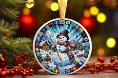 Round Christmas Ornament Sublimation|Clipart Product Image 2