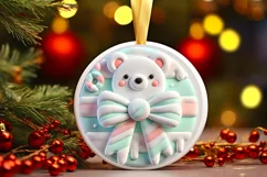 Round Christmas Ornament Sublimation|Clipart Product Image 2