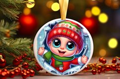 Round Christmas Ornament Sublimation|Clipart Product Image 2
