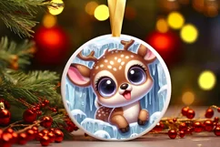 Round Christmas Ornament Sublimation|Clipart Product Image 1