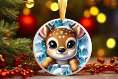 Round Christmas Ornament Sublimation|Clipart Product Image 1
